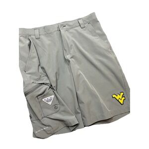Columbia Omni Shield PFG Shorts Hiking 32 10" Inseam Mens WVU West‎ Virginia
